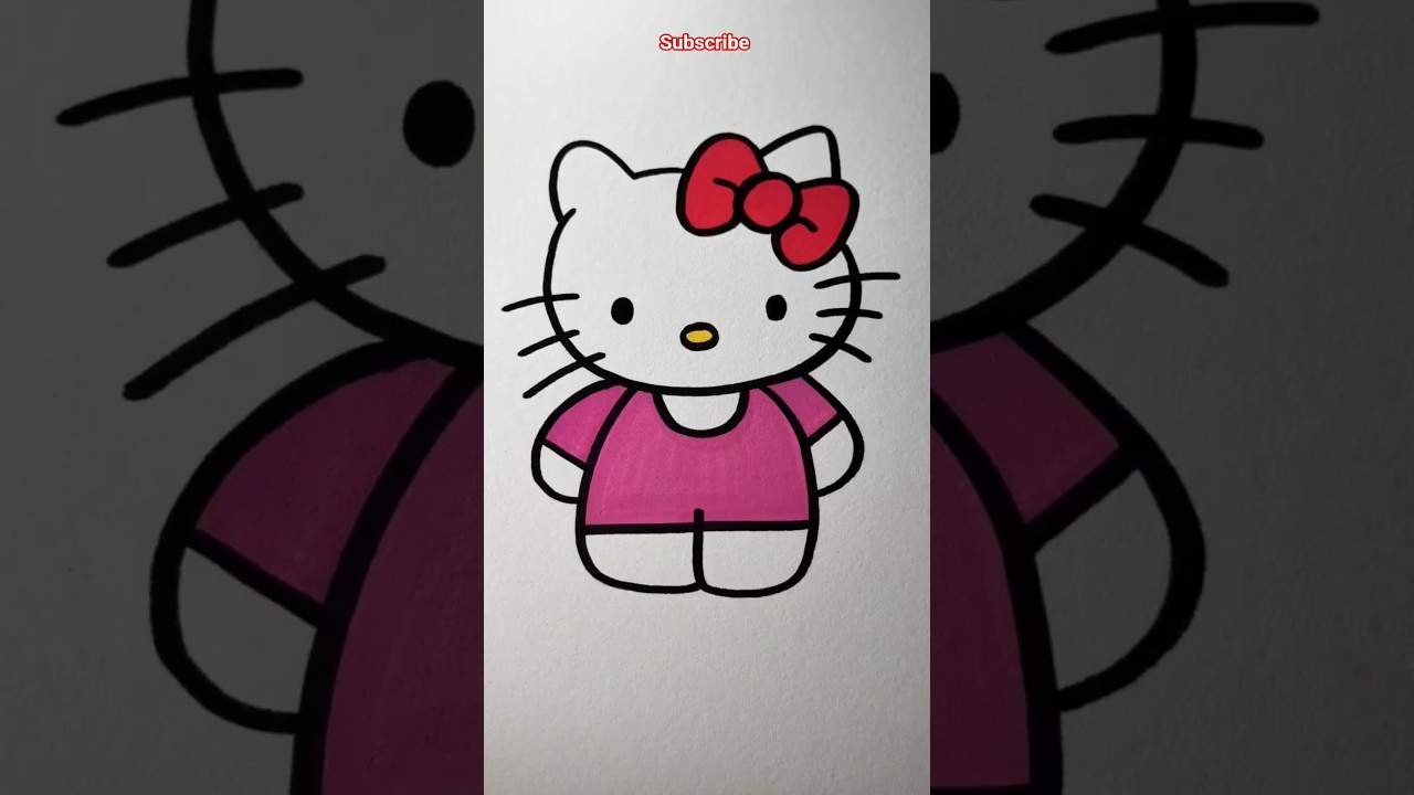 Hello kitty 💓 colouring like share and subscribe My YouTube channel #trending #drawing #colouring