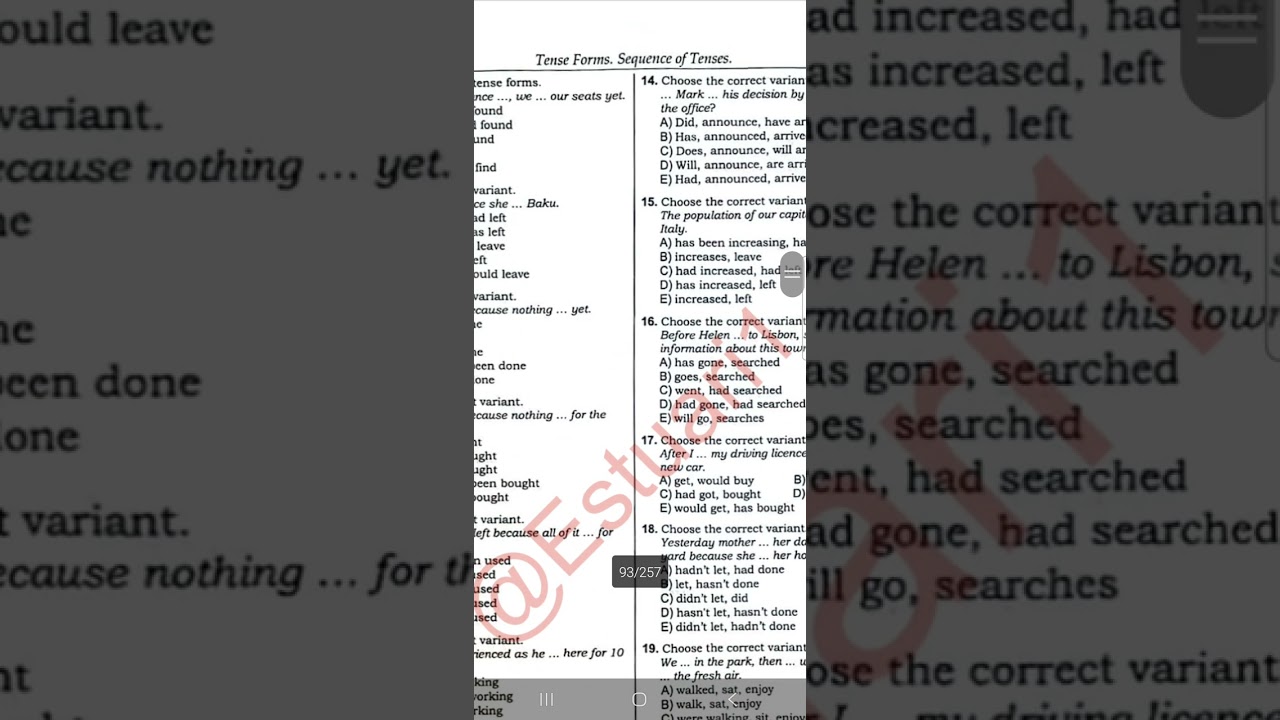 Mixed Tenses. Buraxılışa düşən Mixed Tenses sual nümunələri və addım addım izahları