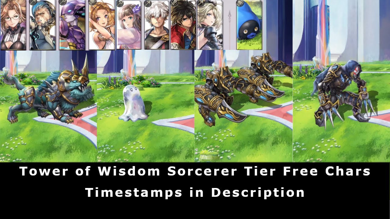 Another Eden : Tower of Wisdom Sorcerer Tier Fights [Free Chars]