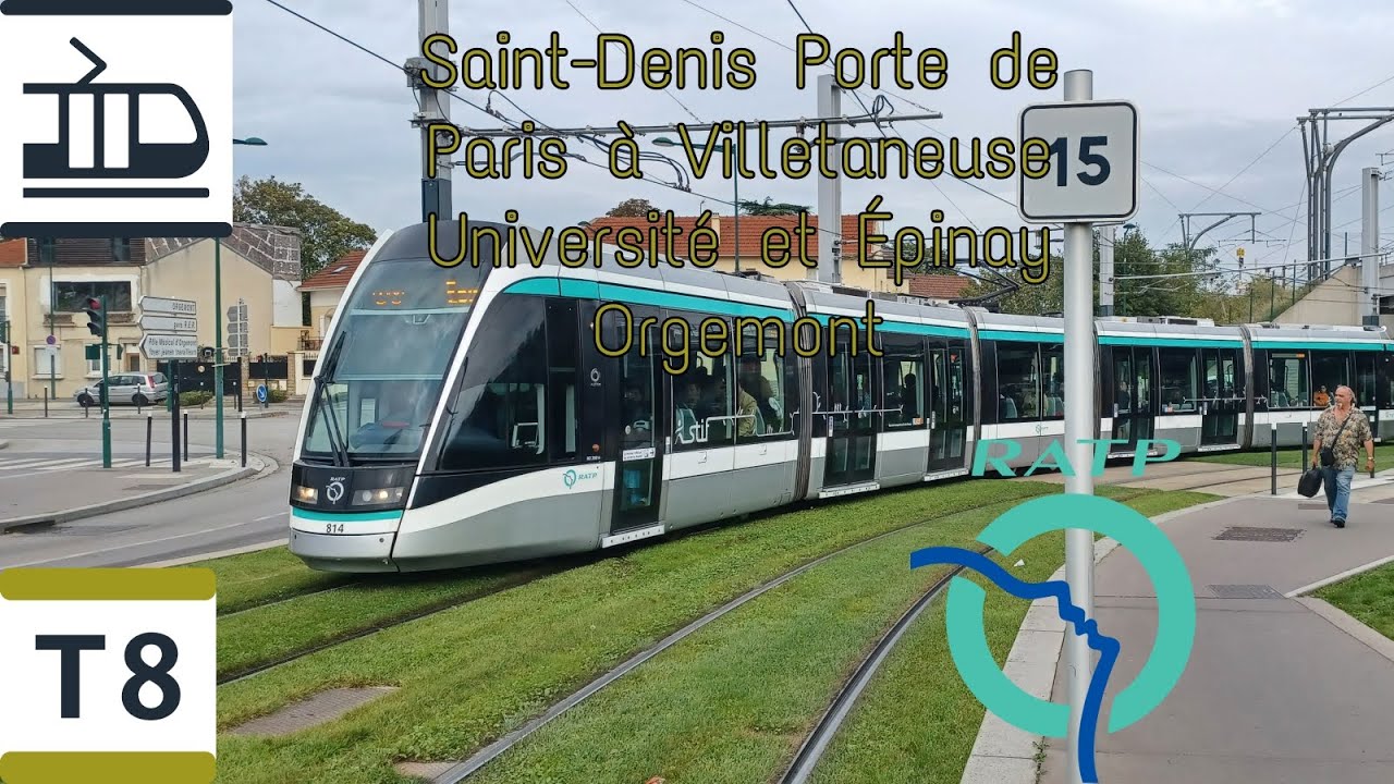 [RATP]Tramway T8 Citadis 302 Trajet Entre Saint-Denis Porte de Paris à Villetaneuse et à Épinay