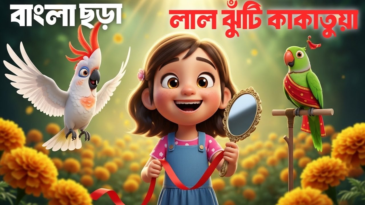 লাল ঝুঁটি কাকাতুয়া ধরেছে যে বায়না | Lal Jhuti Kakatua | ৩ডি বাংলা ছড়া গান | Khude Academy Rhymes