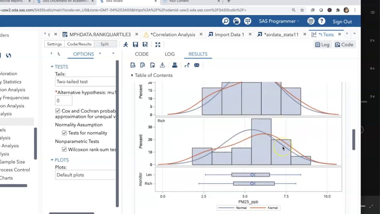 Video 6 - Using SAS Studio for Two Sample T-tests and Mann-Whitney U Tests (Wilcoxon Rank Sum Test)