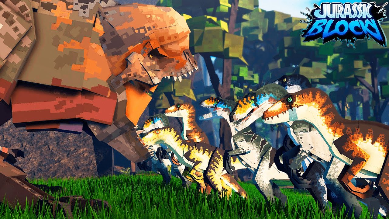 D-REX VS. 10 VELOCIRAPTORS! ISSO FOI INSANO!! | ROBLOX Jurassic Blocky