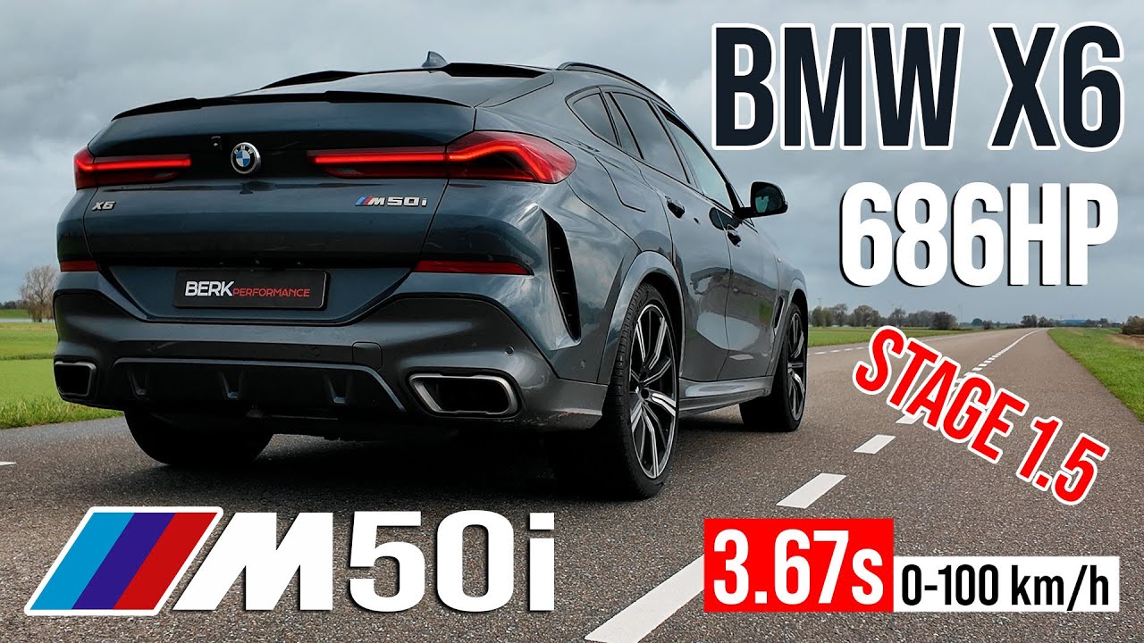 686 л.с. и 960 Нм тюнинга BMW X6 M50i Stage 1.5 | Разгон 0-100 и 100-200 км/ч, звук и динамометр