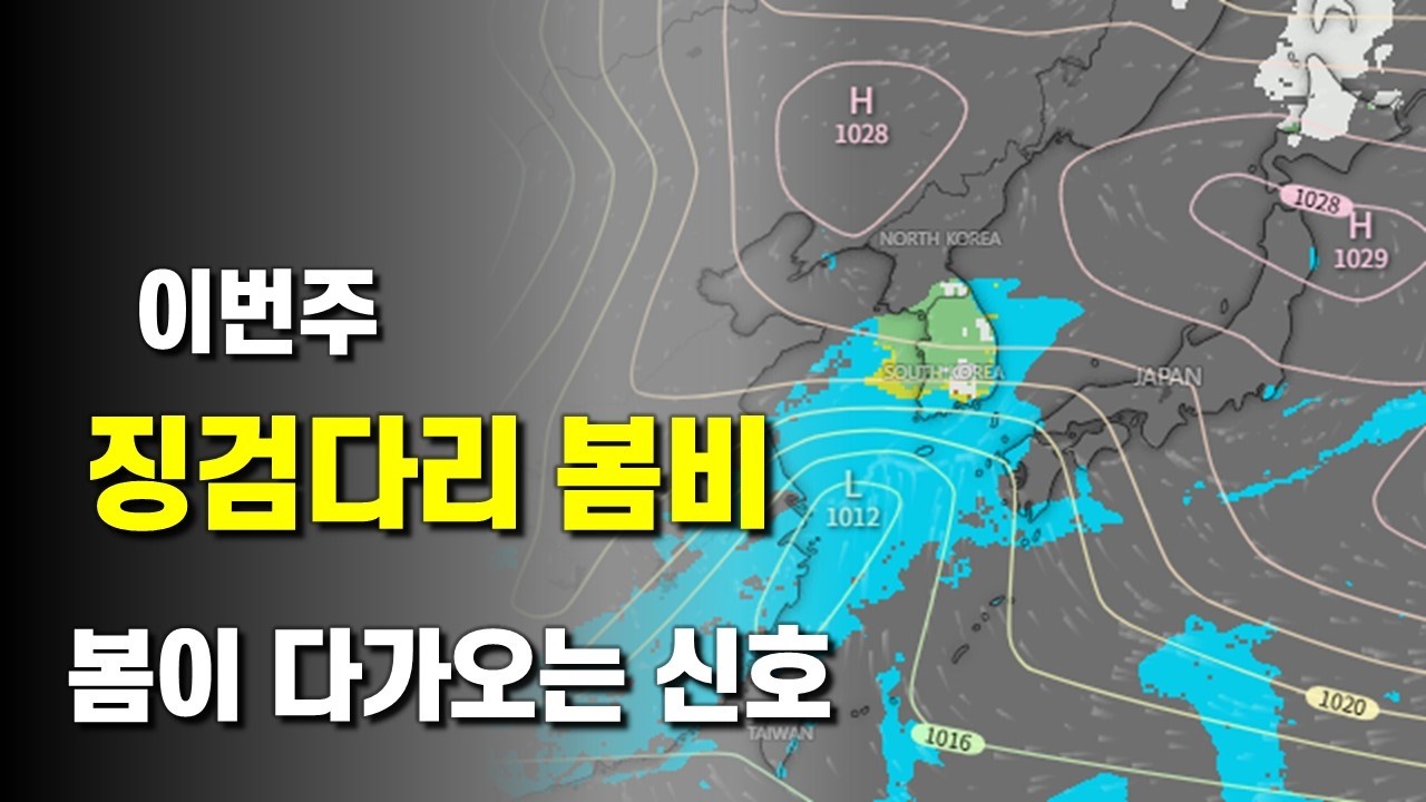 이번주 징검다리 봄비가 내려 봄이 코앞으로 다가옵니다