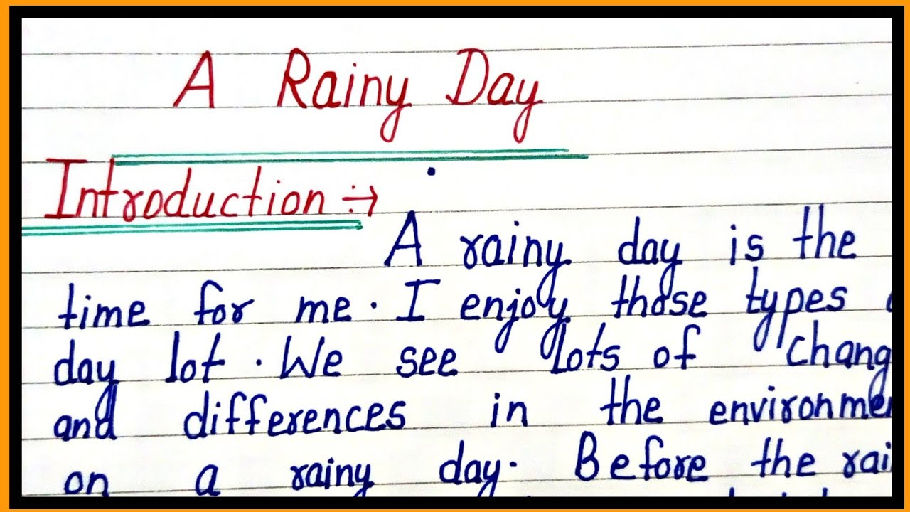 essay on a rainy day