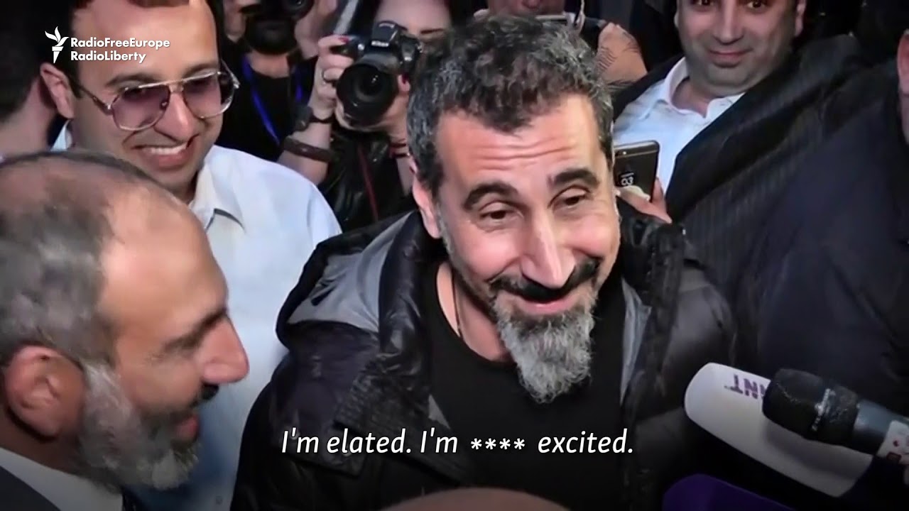 System Of A Down's Serj Tankian Arrives In Yerevan For Pashinian Rally