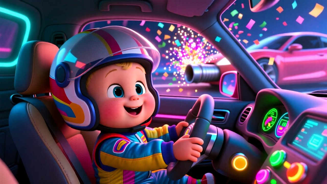 Car Race Fun with Baby 🚗💨🍼 | Kids Fantasy Song | Learn Safe Play and Happy Routines