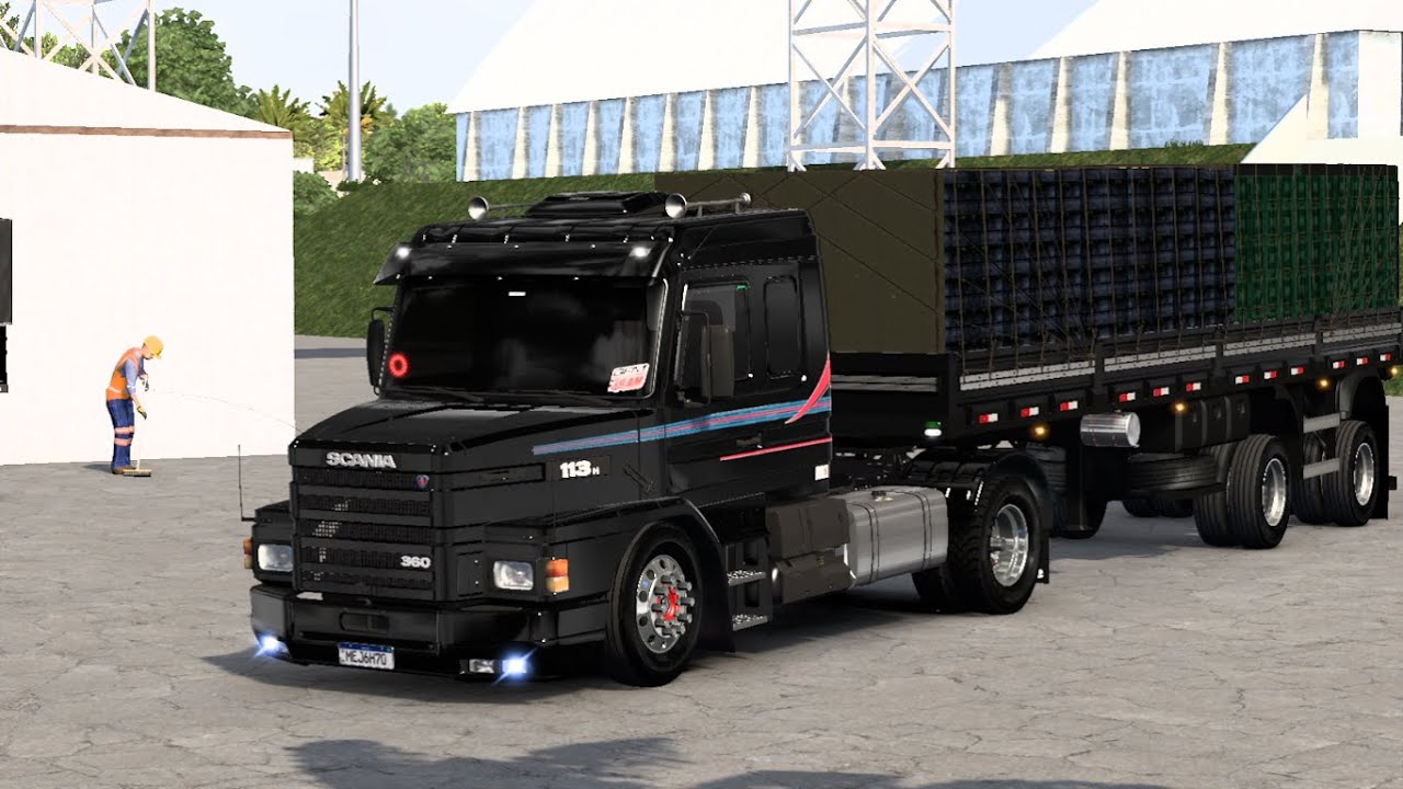 ETS2 Scania 113h na 2 eixos carregada vendura pressão
