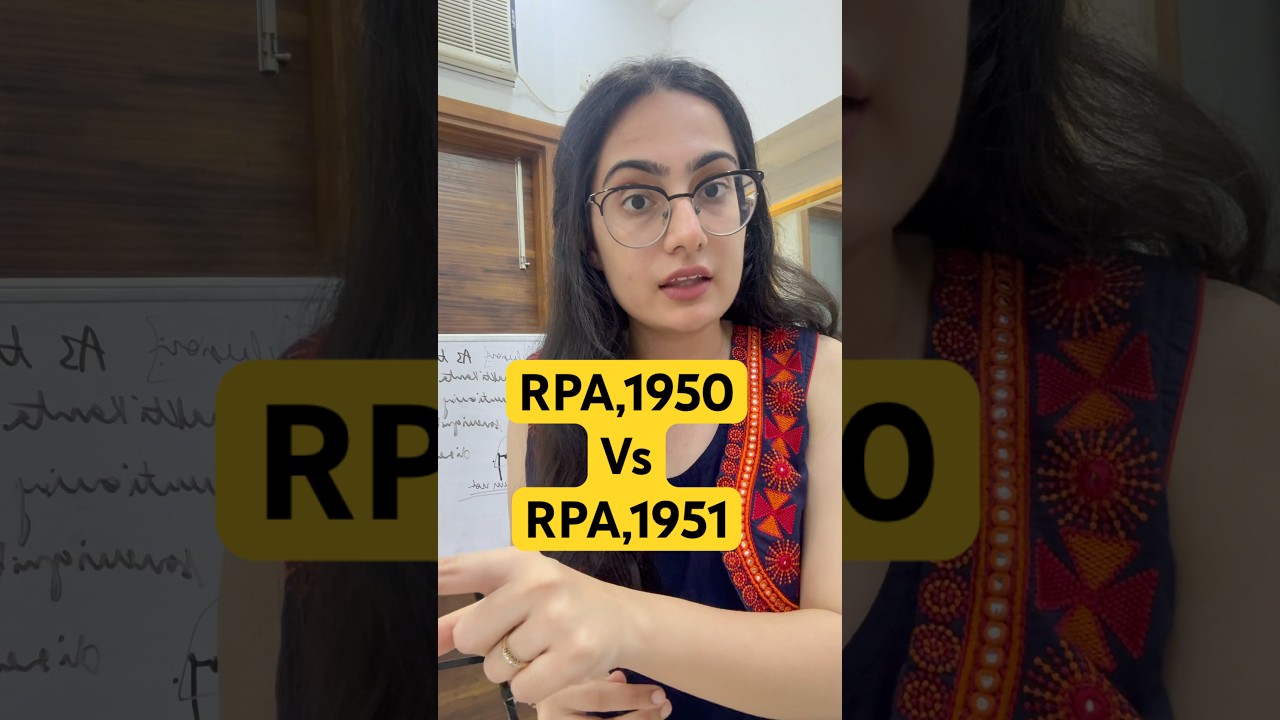 What is the Difference between RPA,1950 and RPA,1951? #upsc #mains