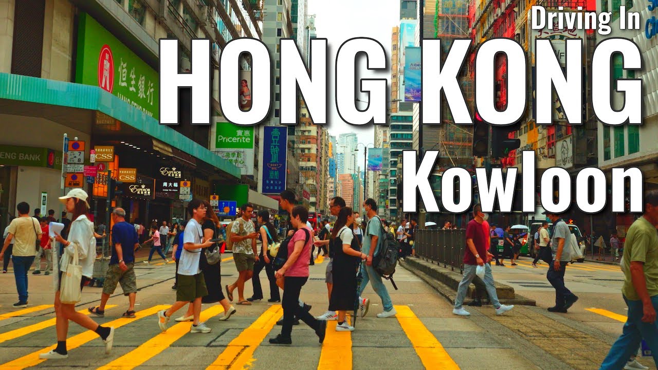 4K Driving in Kowloon Downtown - Hong Kong
