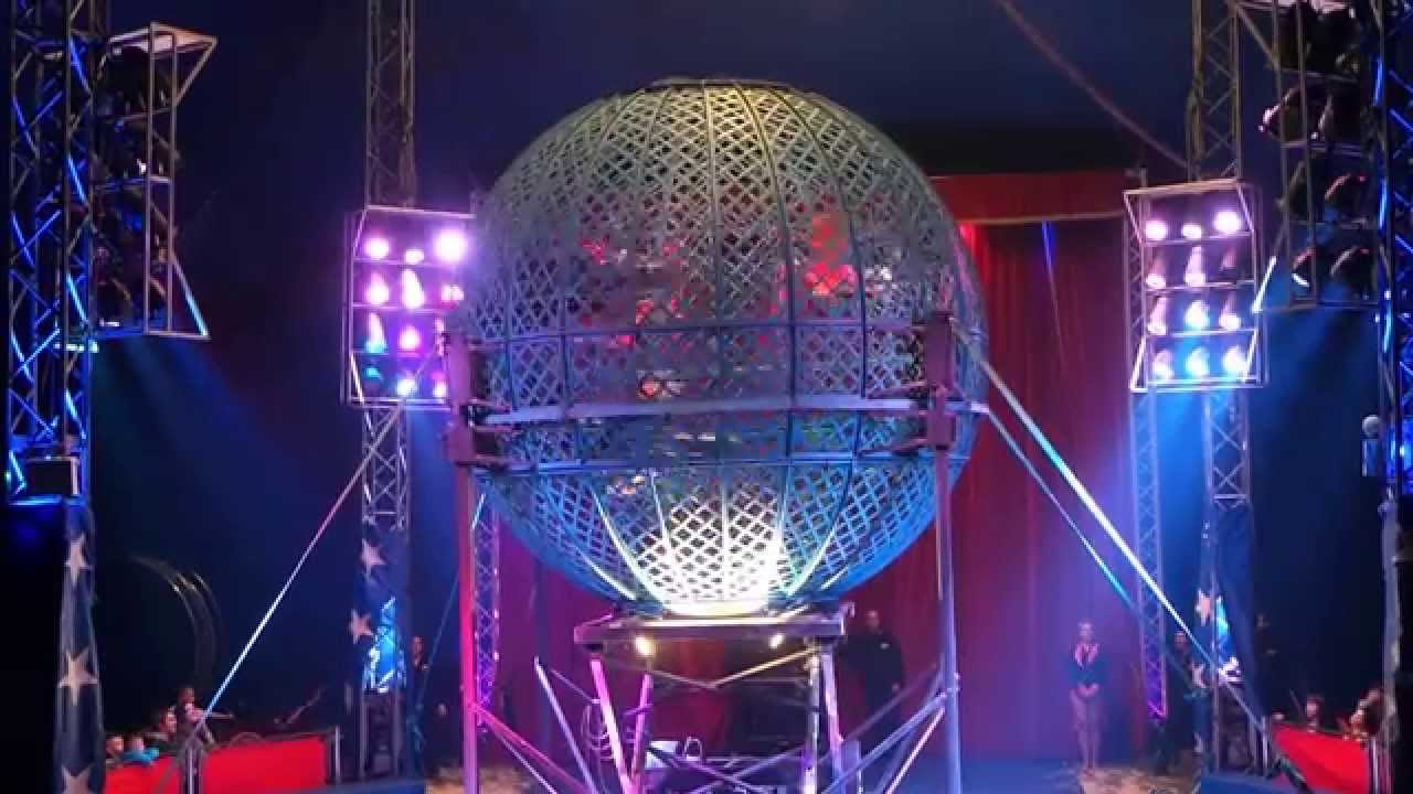 Globe of death 7 riders Planet circus 2015