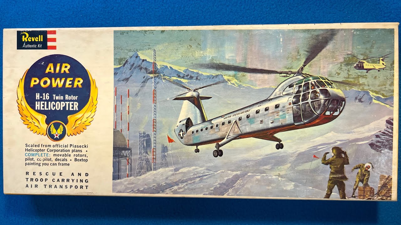 Revell 1961 Piasecki H-16 Vintage Model Helicopter Kit Review Unboxing 