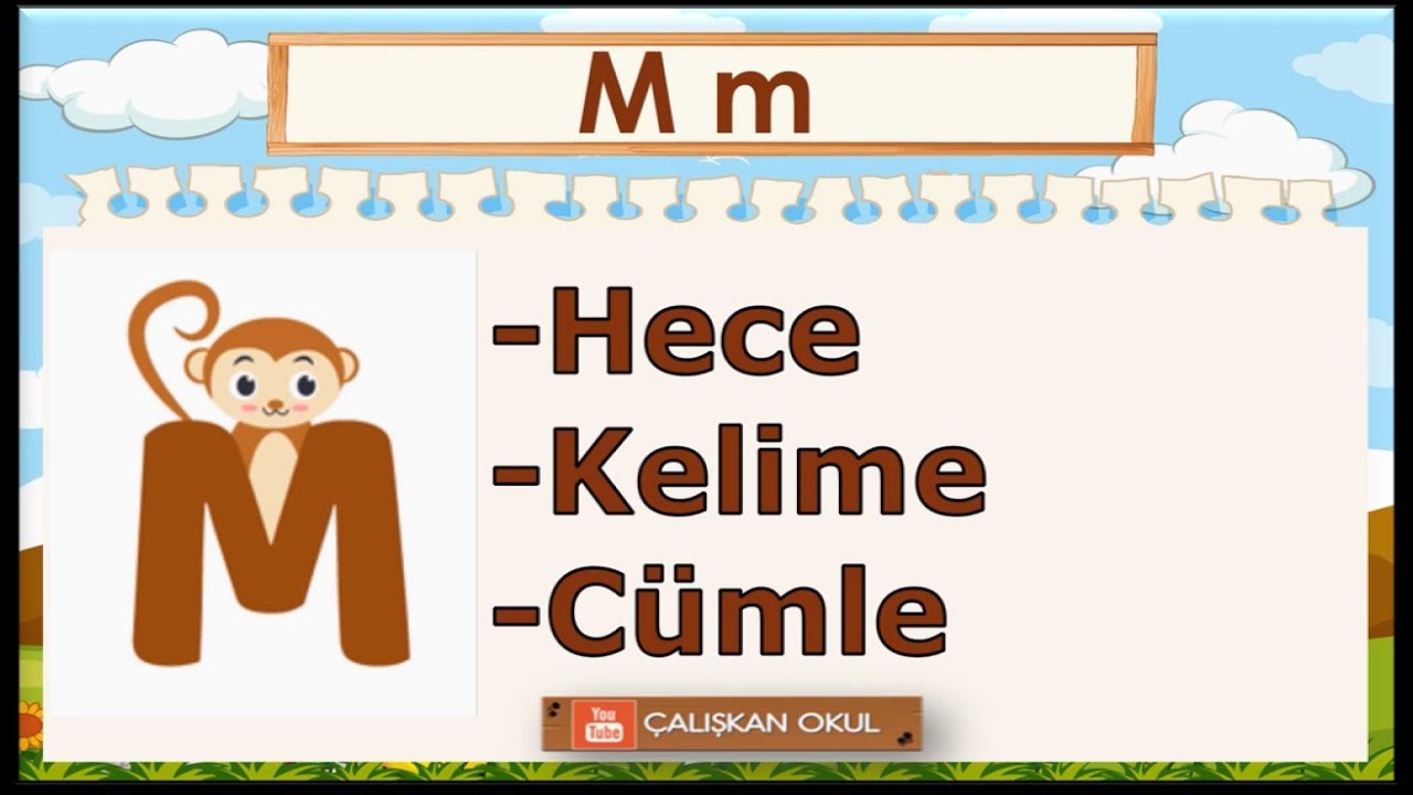 M Sesi &Ouml;ğretimi | M Sesi Hece, Kelime, C&uuml;mle Okuma Etkinlikleri |  M Sesi Okuma &Ccedil;alışması | M Harfi
