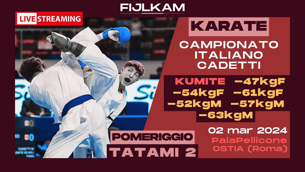 KARATE - Campionato Italiano Cadetti 2024 - Day2 pomeriggio Kumite - Tatami2
