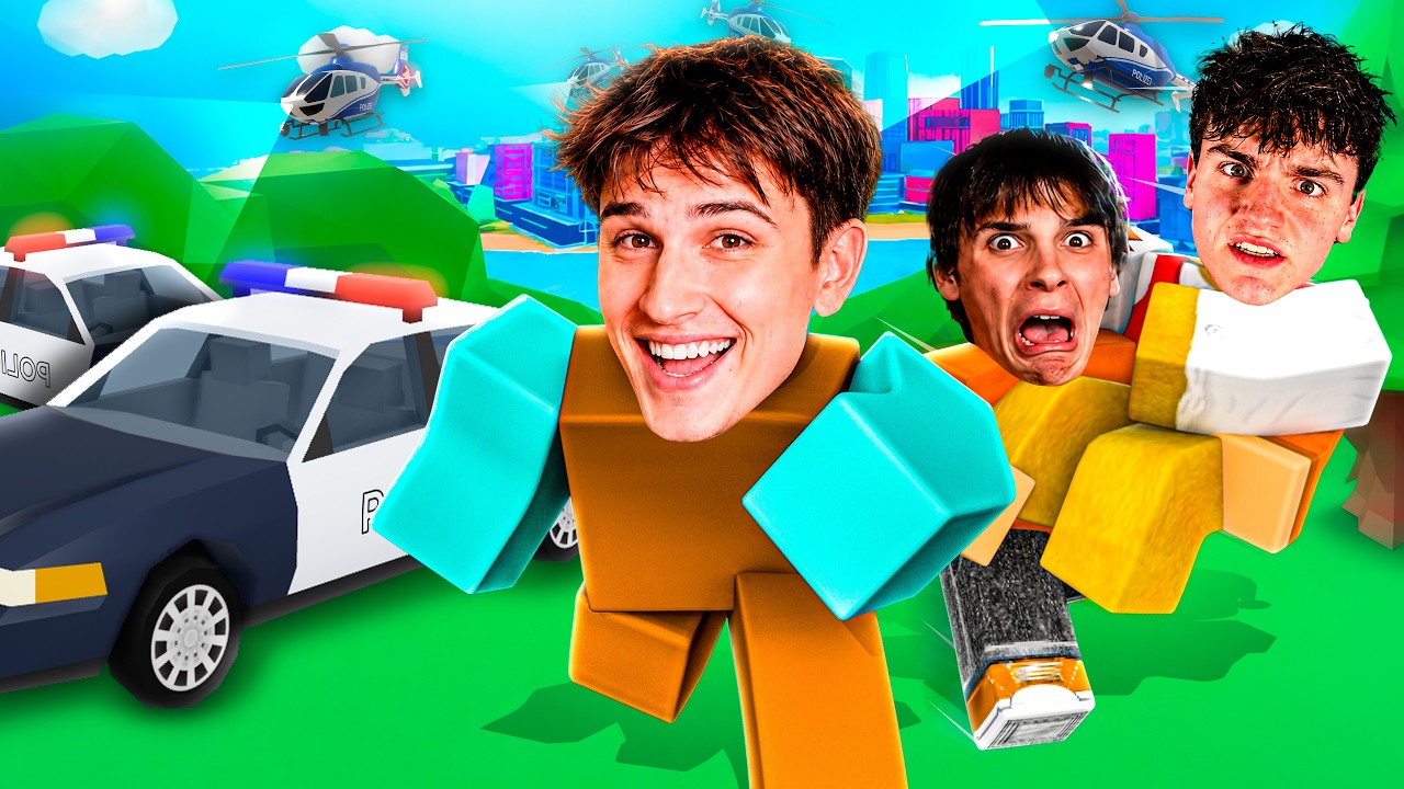 БЕГАЕМ ОТ ПОЛИЦИИ В ROBLOX С ДРУЗЬЯМИ...