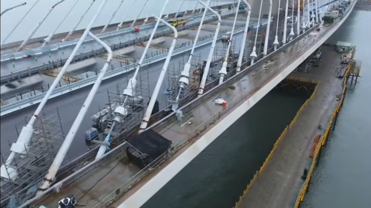 2026.02.07  淡江大橋 淡水端  施工概況近距觀察 空拍 LIVE 直播