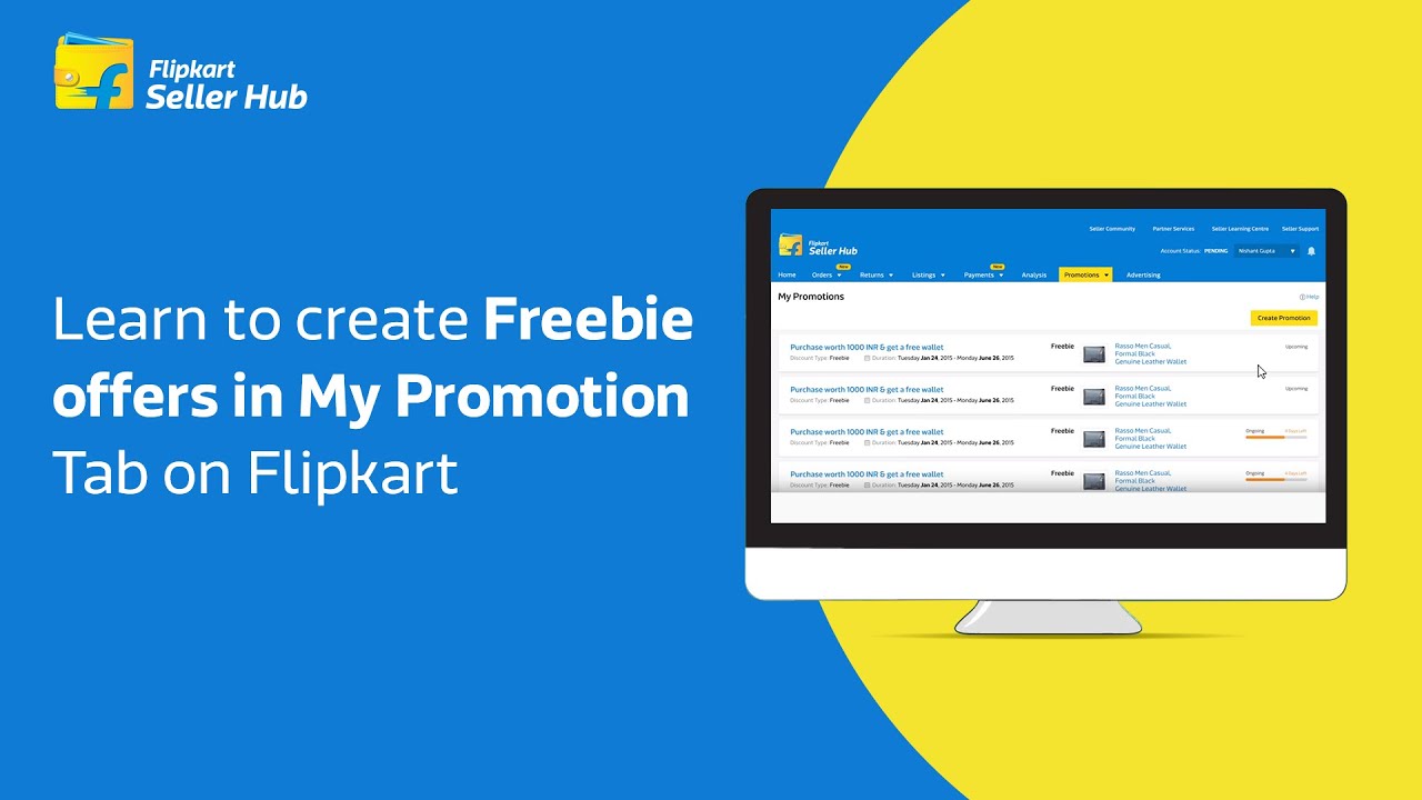 Learn to create Freebie offers in My Promotion Tab on Flipkart