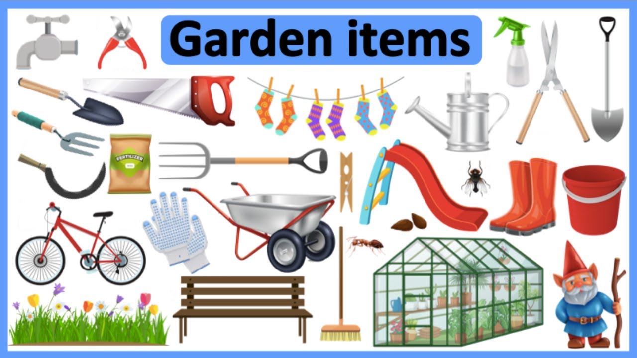 50+ GARDEN ITEMS IN ENGLISH 🌳  🧹 | Improve vocabulary & pronunciation