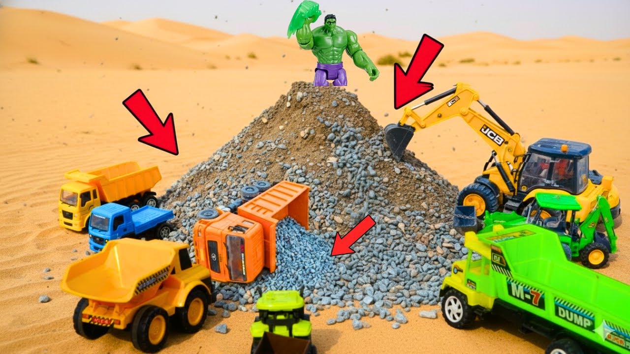 JCB 3dx fully loading river sand Tata truck and Mahindra tractor, Gadi wala Cartoon