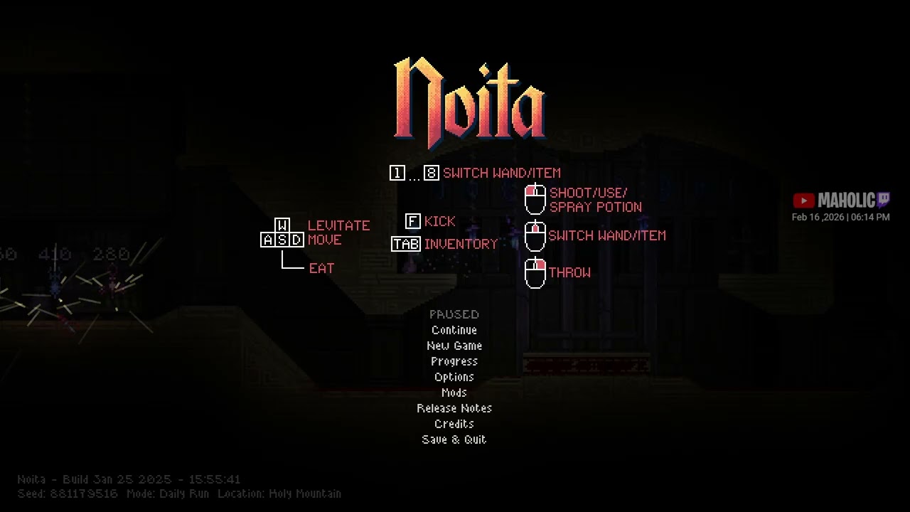 Noita🧙‍♂️✨🌋✅Twitch Vod➡️Daily run x179