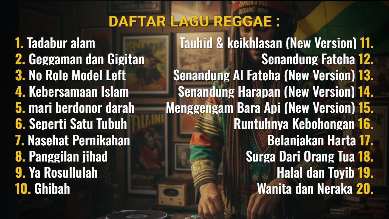 🎶 PLAYLIST REGGAE DAKWAH ISLAM | SENANDUNG IMAN, KEHIDUPAN & PERUBAHAN HATI | SANTRI REGGAE INDO