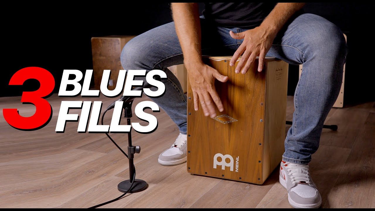 3 BLUES SHUFFLE FILLS on Cajon