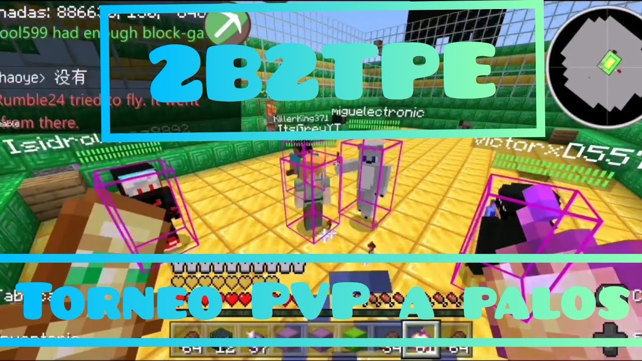 2B2T PE MINECRAFT PE/BEDROCK TORNEO PVP  A PALOS😂 PERO ACABA EN BATALLA CAMPAL😅