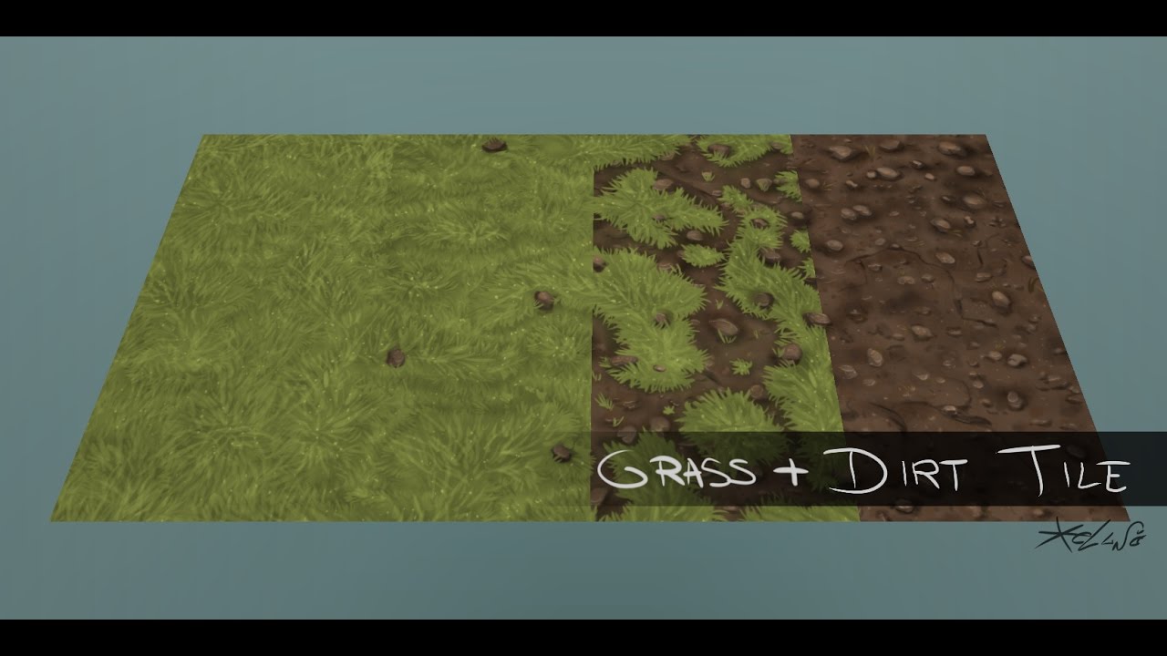 [HandPainted] Tileable grass and dirt texture