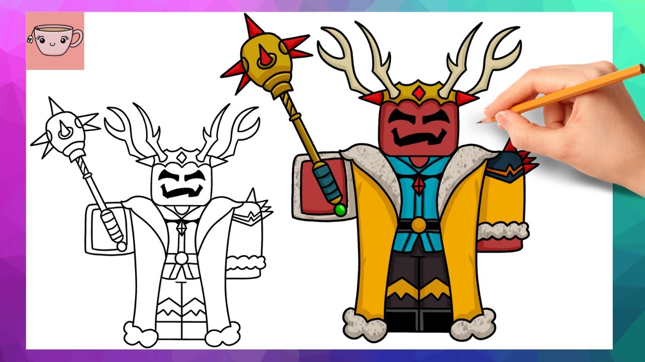 Как нарисовать Короля-культиста из игры «99 ночей в лесу» | Урок рисования в Roblox