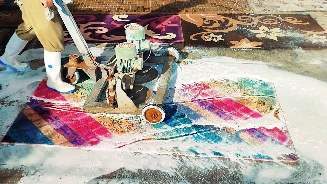 Diy carpet Cleaning in IRAN! Watch How we clean this poor Rug