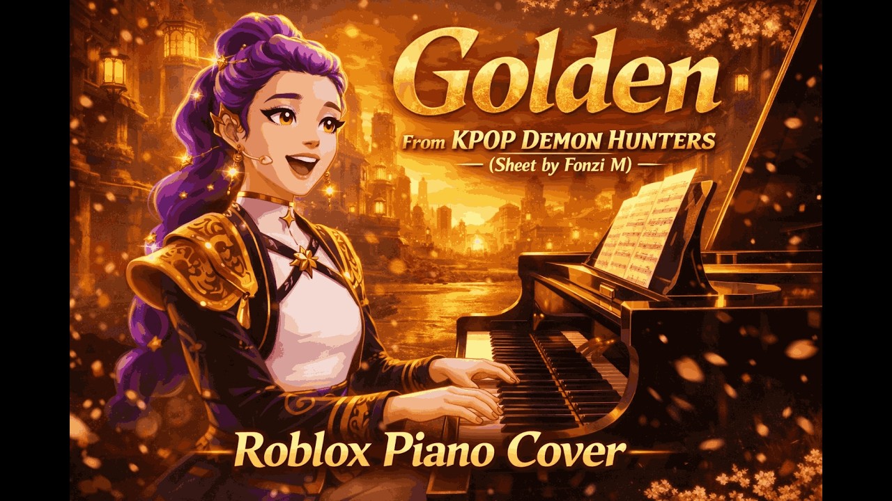 ''Golden'' From Kpop Demon Hunters Piano Cover - Sheet By Fonzi M. (Roblox). WITH SHEET & MIDI!