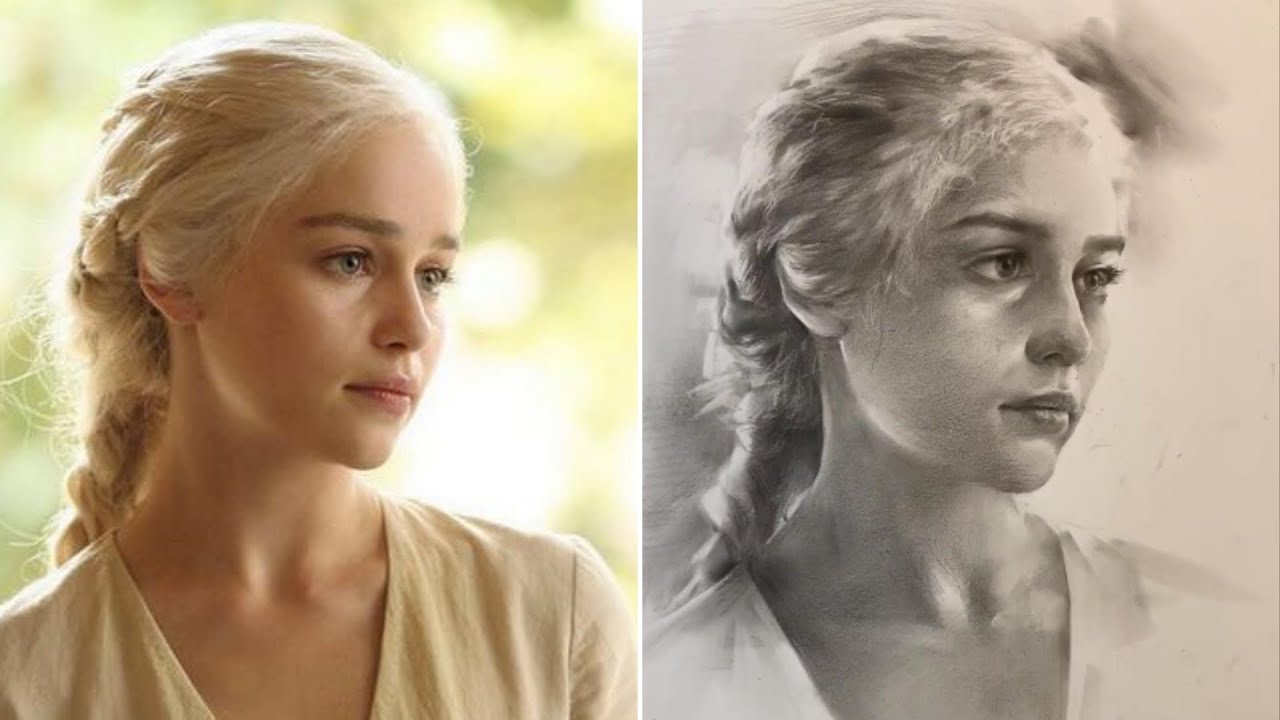 Drawing Daenerys Targaryen Using Reference Photo ∥ Sketch Drawing