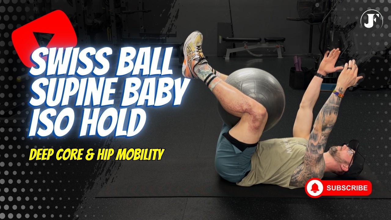 Swiss Ball Supine Baby Iso Hold - Deep Core Training + Diaphragmatic Breathing & Hip Mobility
