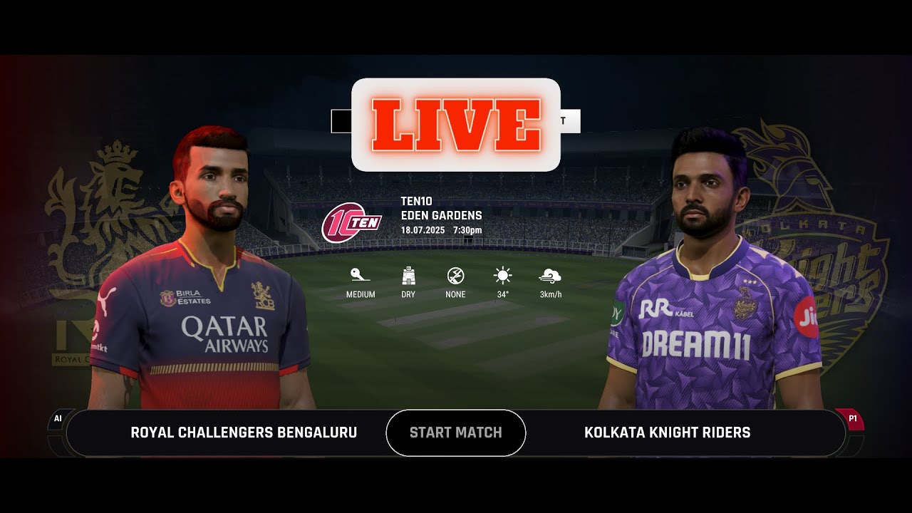 IPL LIVE in Cricket 24: RCB VS KKR – IPL Match 🏏 | Road to 1000 Subs! ❤️🔥