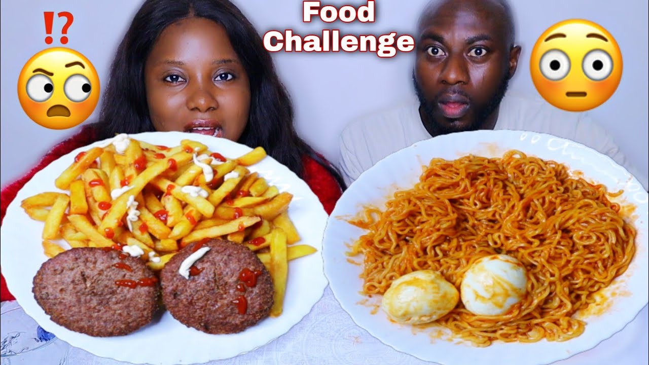 CHOOSE AND EAT CHALLANGE | POTATOES FRIES AND SPICY NOODLES MUKBANG