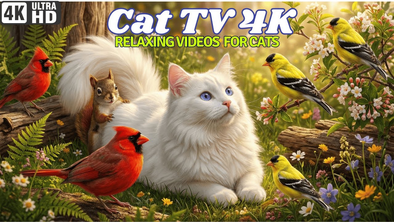 Cats Can’t Look Away 🐦 Warm Garden Bird Life for Happy, Relaxed Cats | 4K UHD