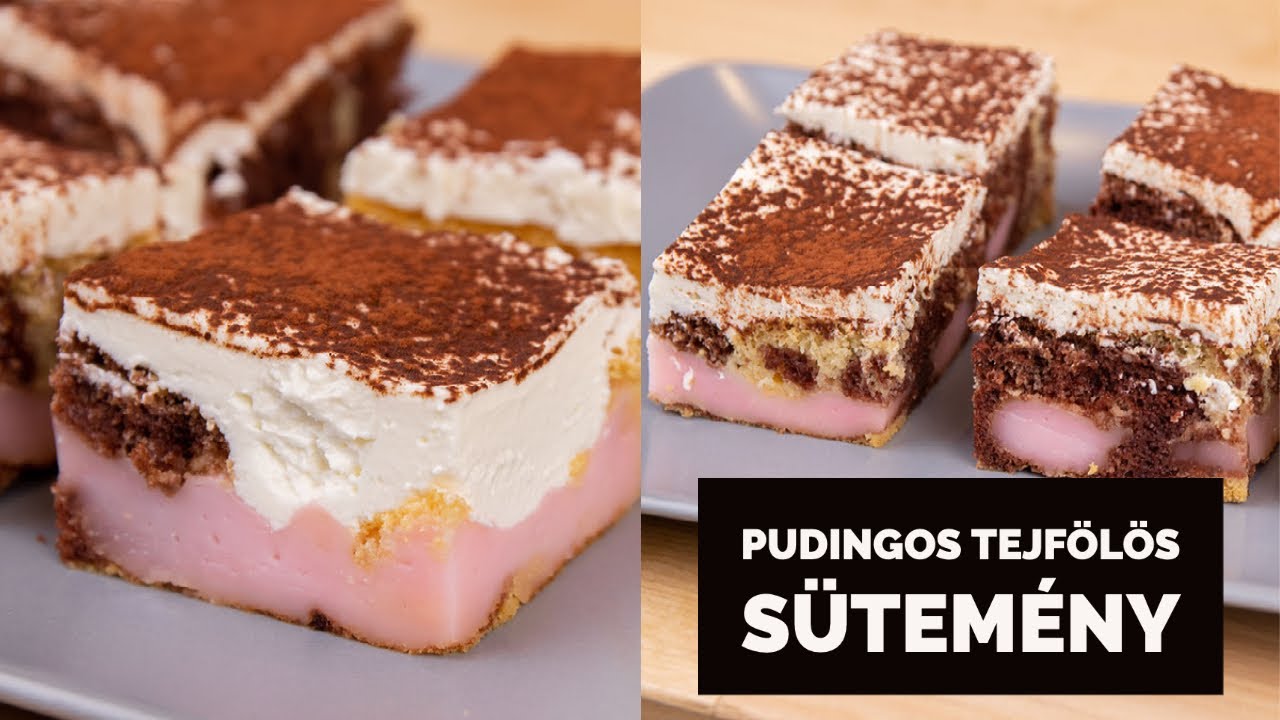Álom finom pudingos tejfölös süti