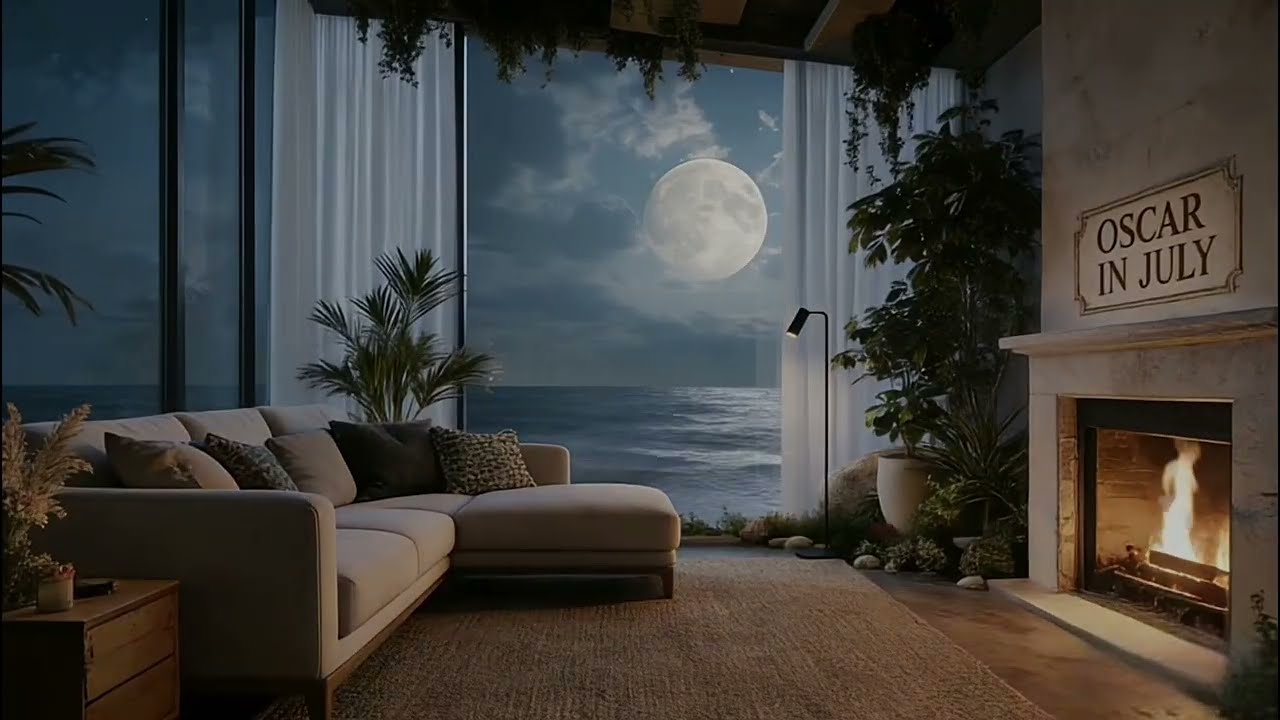 Seaside Cabin Sleep — Ocean Waves & Crackling Fireplace Sounds for Deep Sleep (10 Hours)