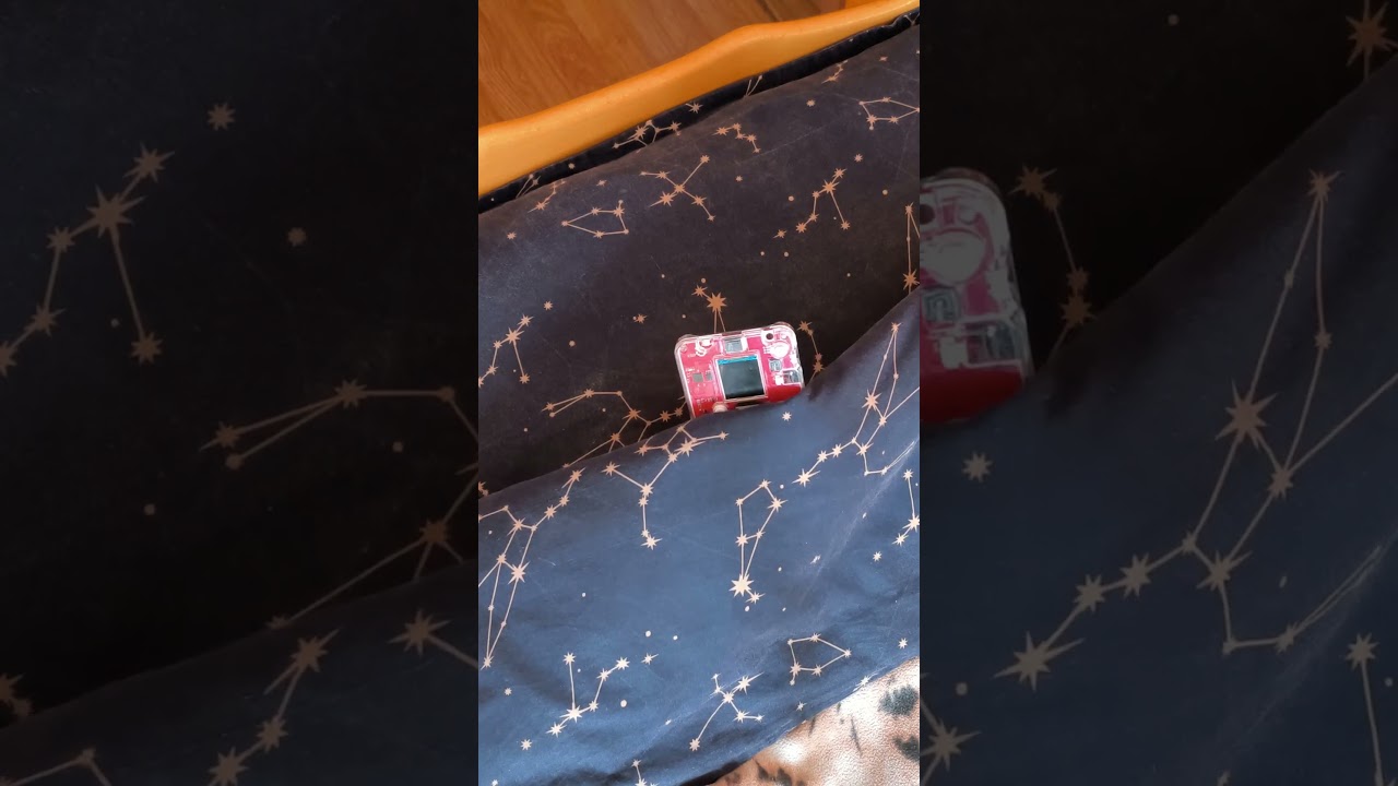 Oops! The Bit console took a leap&hellip; and landed safely on the bed.