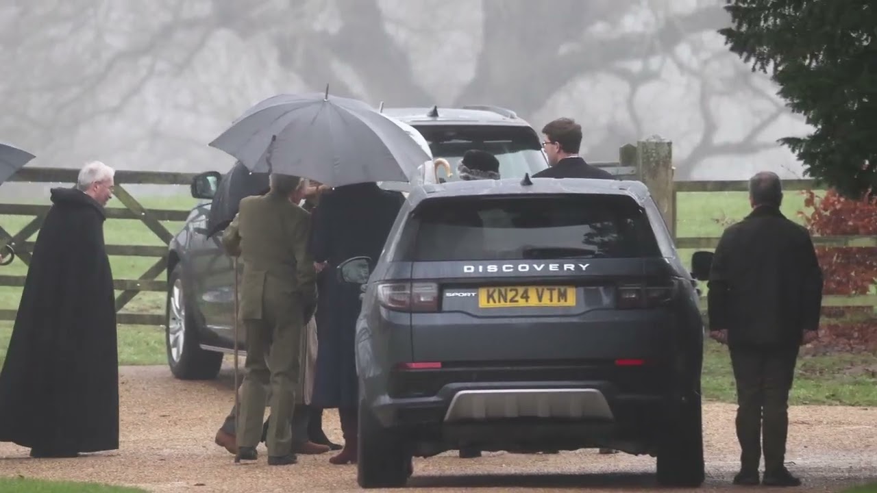 Watch as King Charles and Queen Camilla attend church.