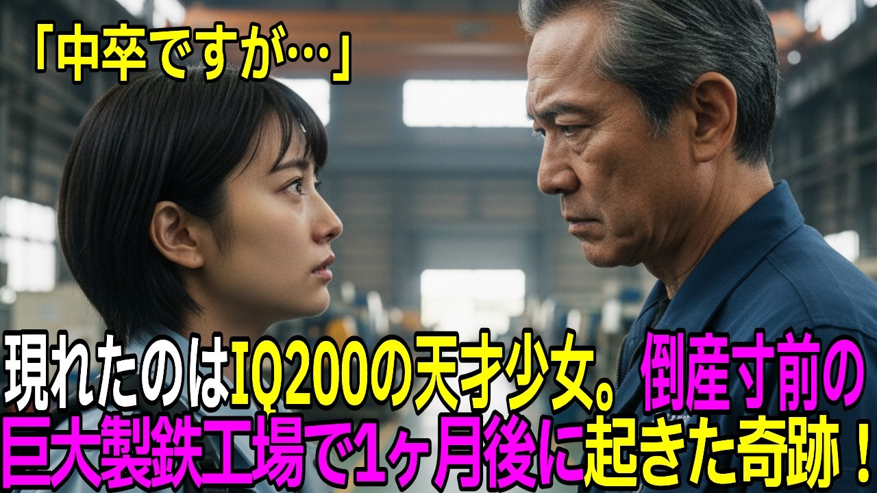 「中卒ですが…」現れたのはIQ200の天才少女。倒産寸前の巨大製鉄工場で1ヶ月後に起きた奇跡！【感動する話】【朗読】
