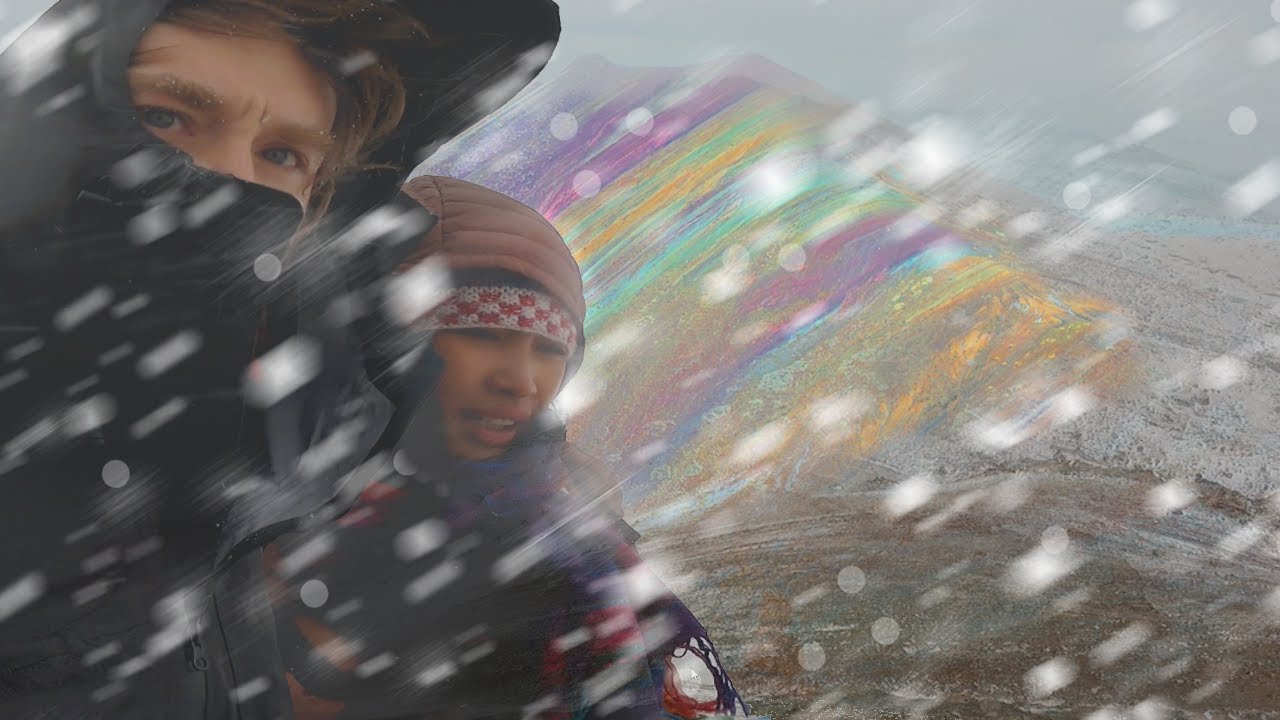 Palccoyo Rainbow Mountains in a snowstorm!