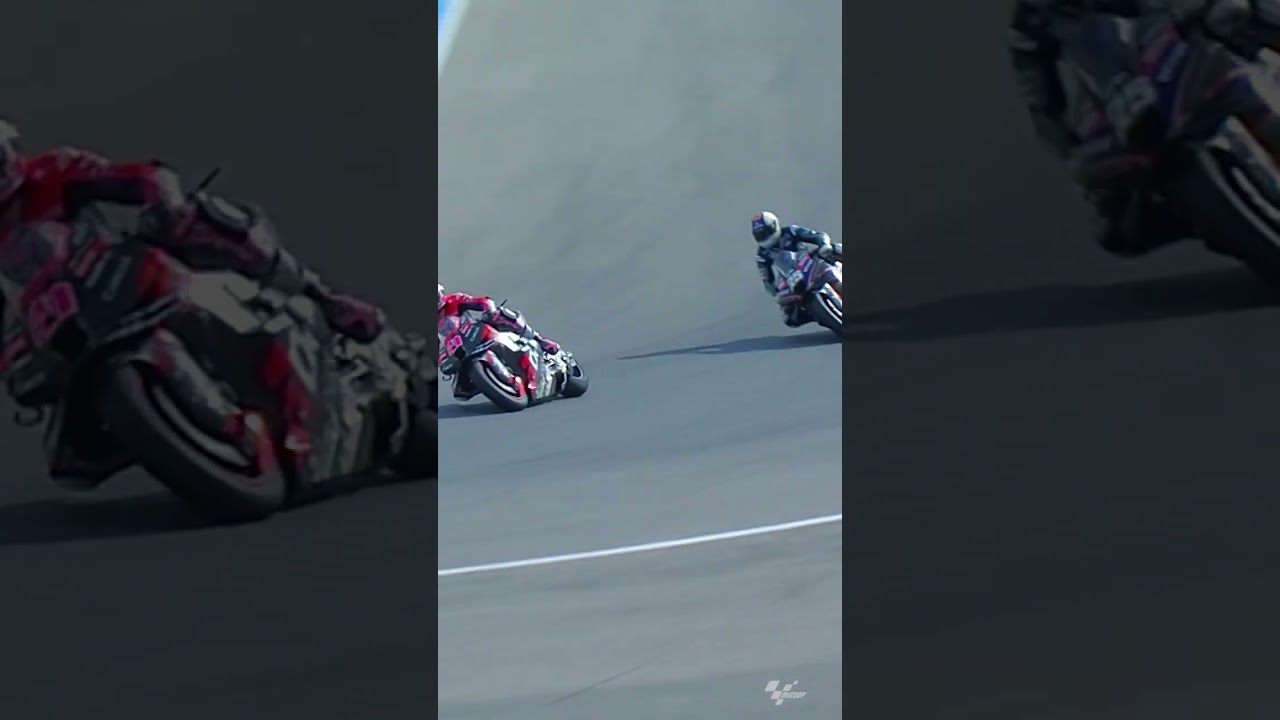 Aleix Espargaro avoids a cat in the middle of the track!