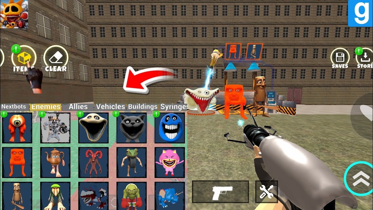 Nextbots в моде Playground обновлены, новый голодный змеиный червь ток ток матах босс пит 😱 пресл...