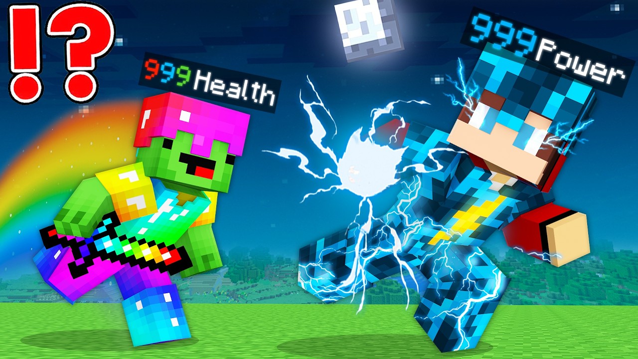 STORM Armor Speedrunner vs RAINBOW Armor Hunter in Minecraft - Maizen JJ and Mikey