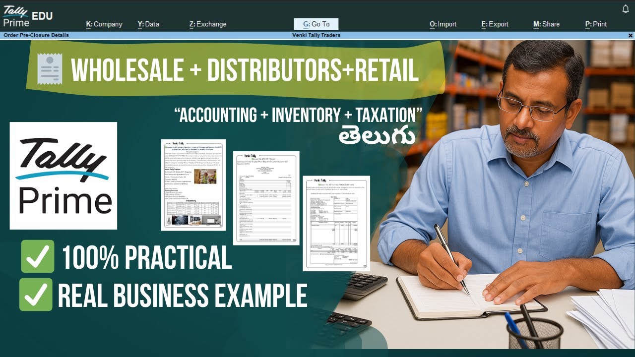 Tally Prime Full Setup for Wholesale & Retail Business | Accounting + GST + Inventory