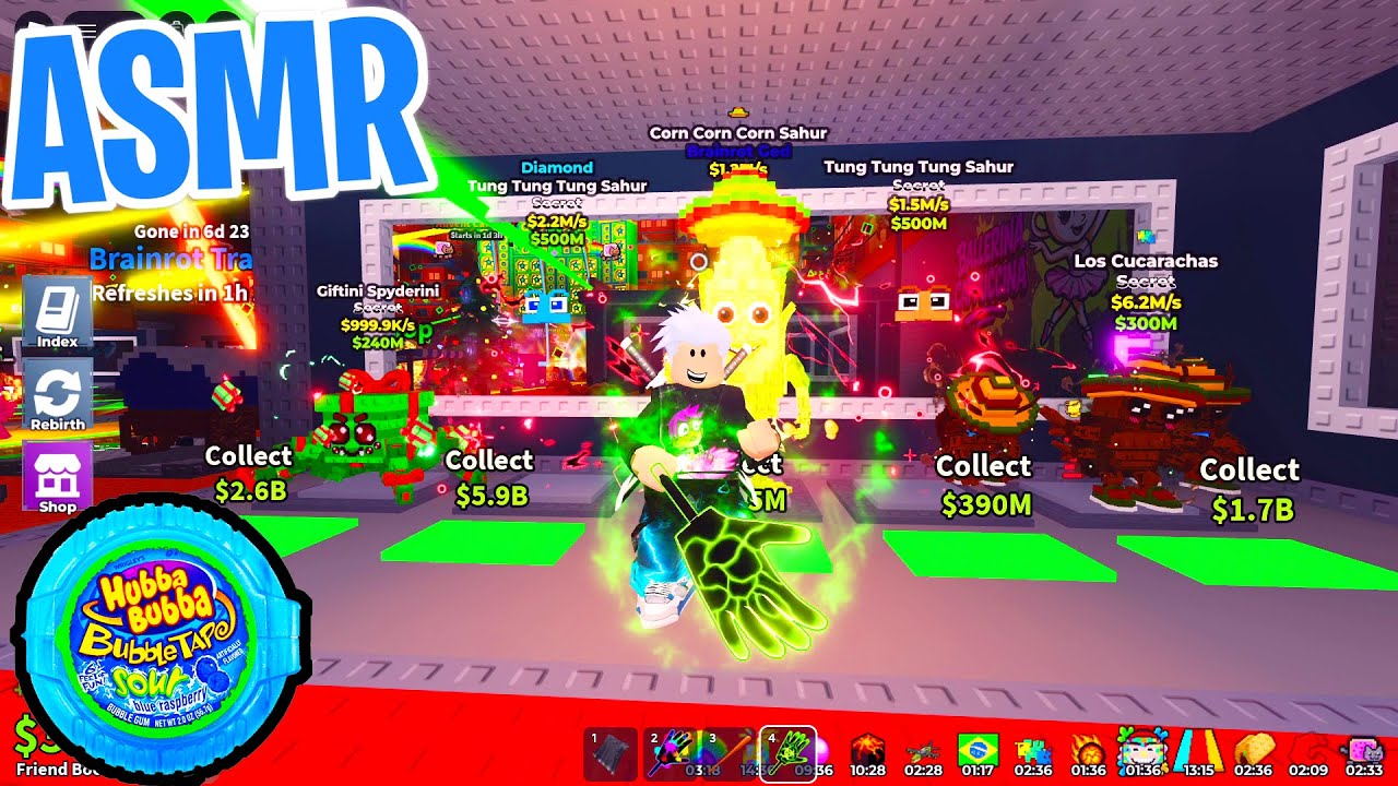 ASMR Roblox Steal a Brainrot Event Admin Abuse Tung Tung Sahur 😴 Gum Chewing 🎮🎧 Controller Sounds 💤