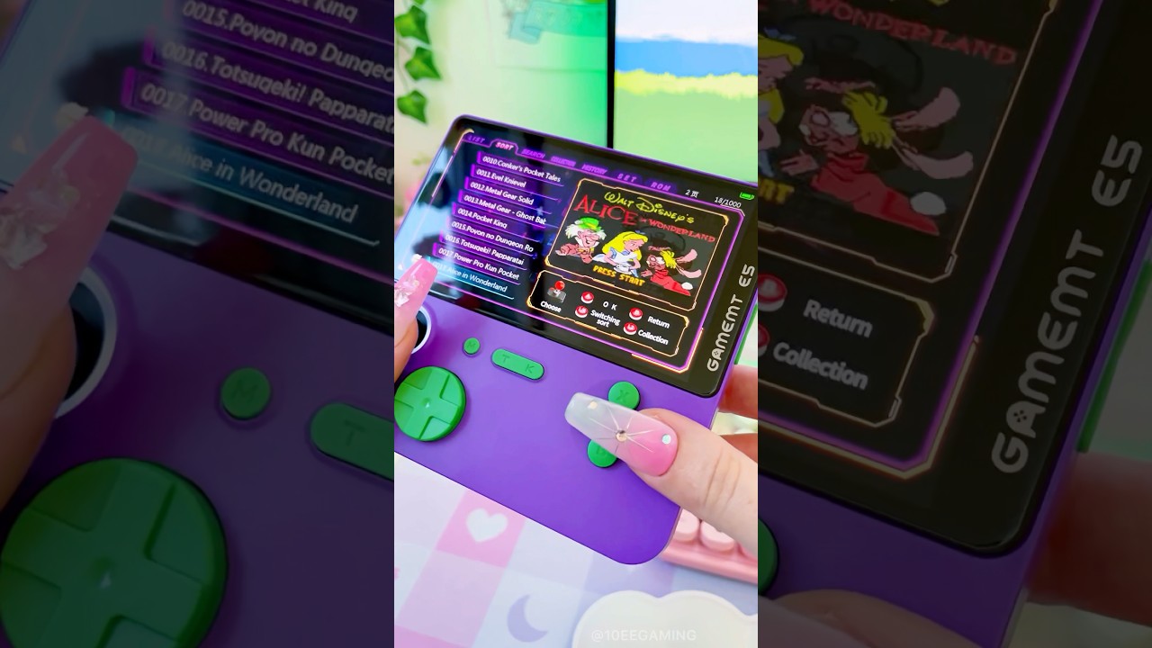 GameMT E5 Jellymini 💜💚 10eegaming #emulator #gaming #retrogaming #retrogames #handheld #setup