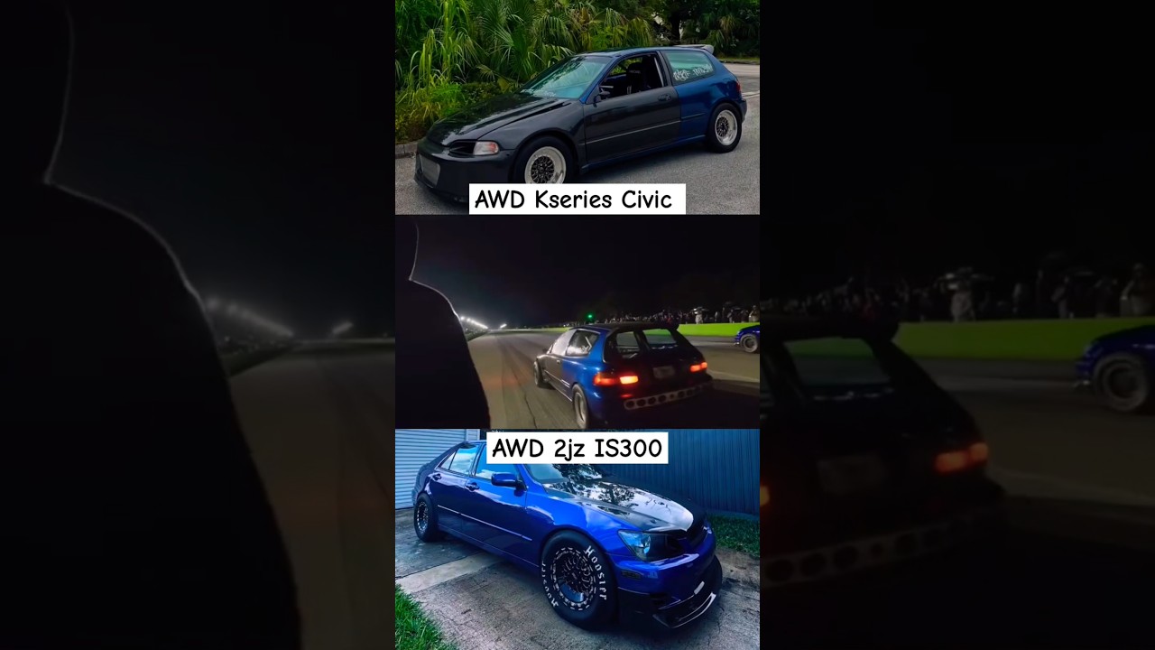 AWD Turbo Monsters! Civic EG Hatch vs 2JZ IS300 Drag Race